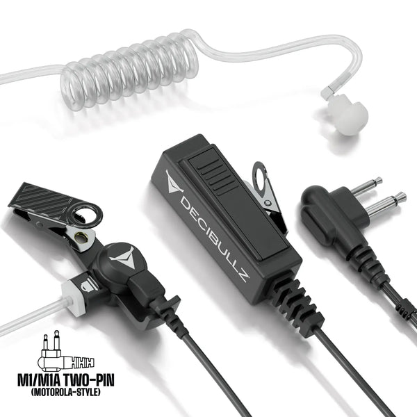 zeadio Oreillette de surveillance avec tube acoustique et microphone Push-To-Talk pour Motorola Radio bidirectionnelle 2 broches zeadio Oreillette de surveillance avec tube acoustique et microphone Push-To-Talk pour Motorola Radio bidirectionnelle 2 broches