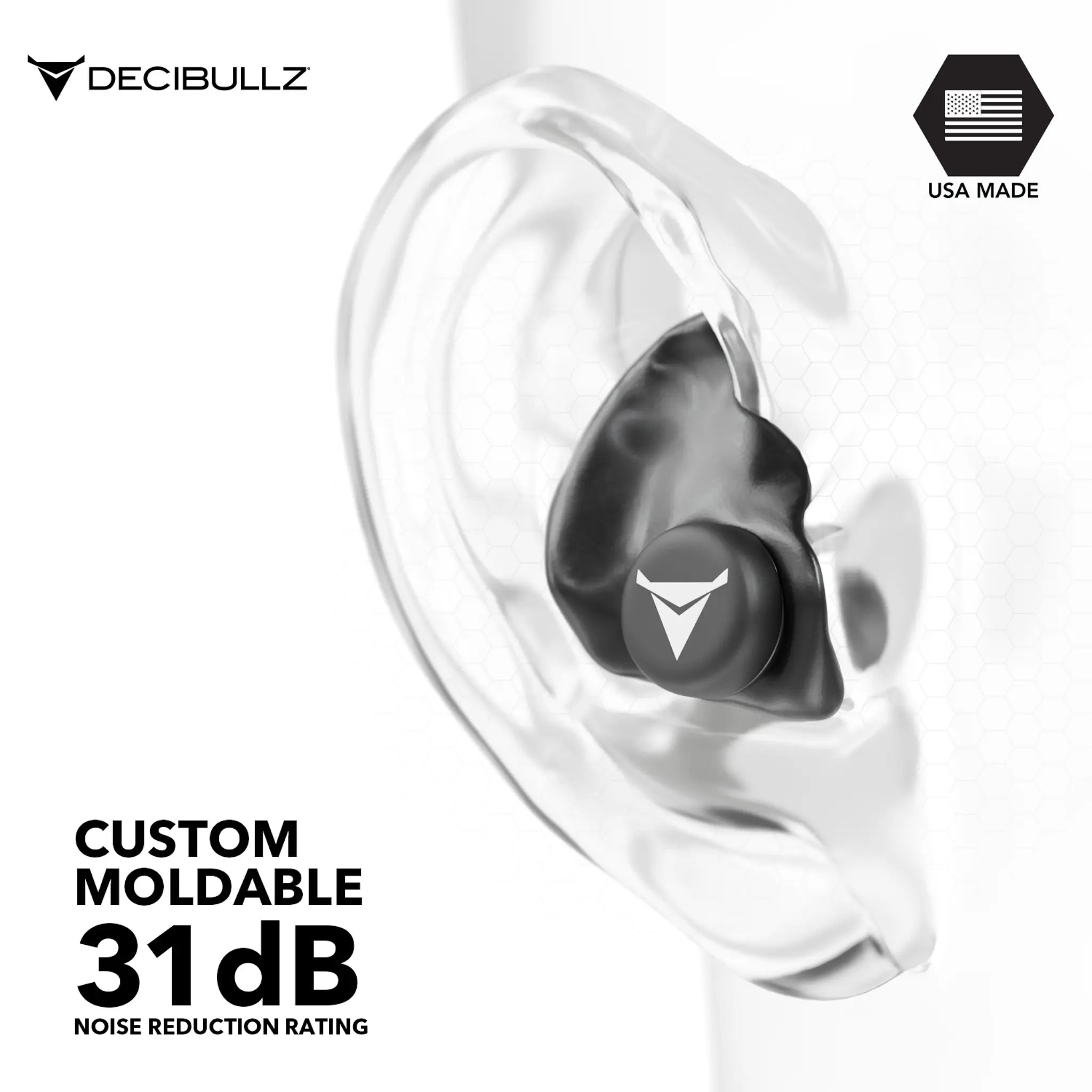 Bouchons d'oreille Moulés Réutilisables - Decibullz Custom Molded